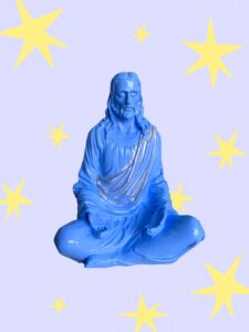 Figura Jesús orando azul 20 cm