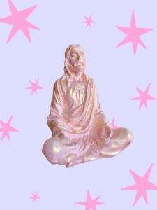 Figura Jesús orando rosado 30 cm